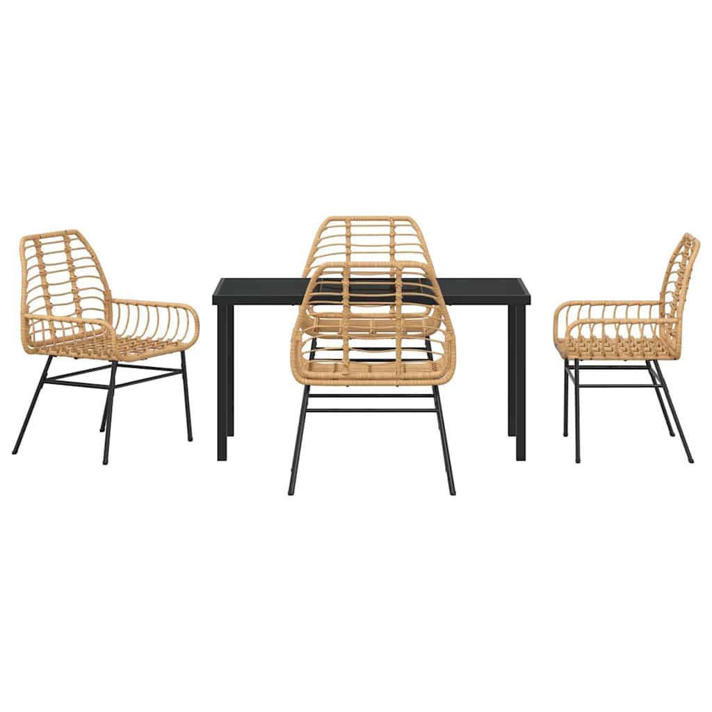 Ensemble de salle à manger pour jardin 5 pcs Marron polyrotin - XIOS