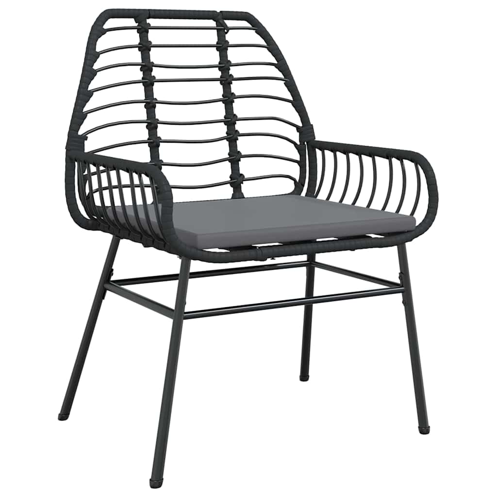 Ensemble de salle à manger pour jardin 3 pcs Noir polyrotin - XIOS