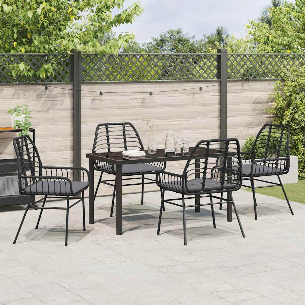 Ensemble de salle à manger pour jardin 5 pcs Noir polyrotin - XIOS