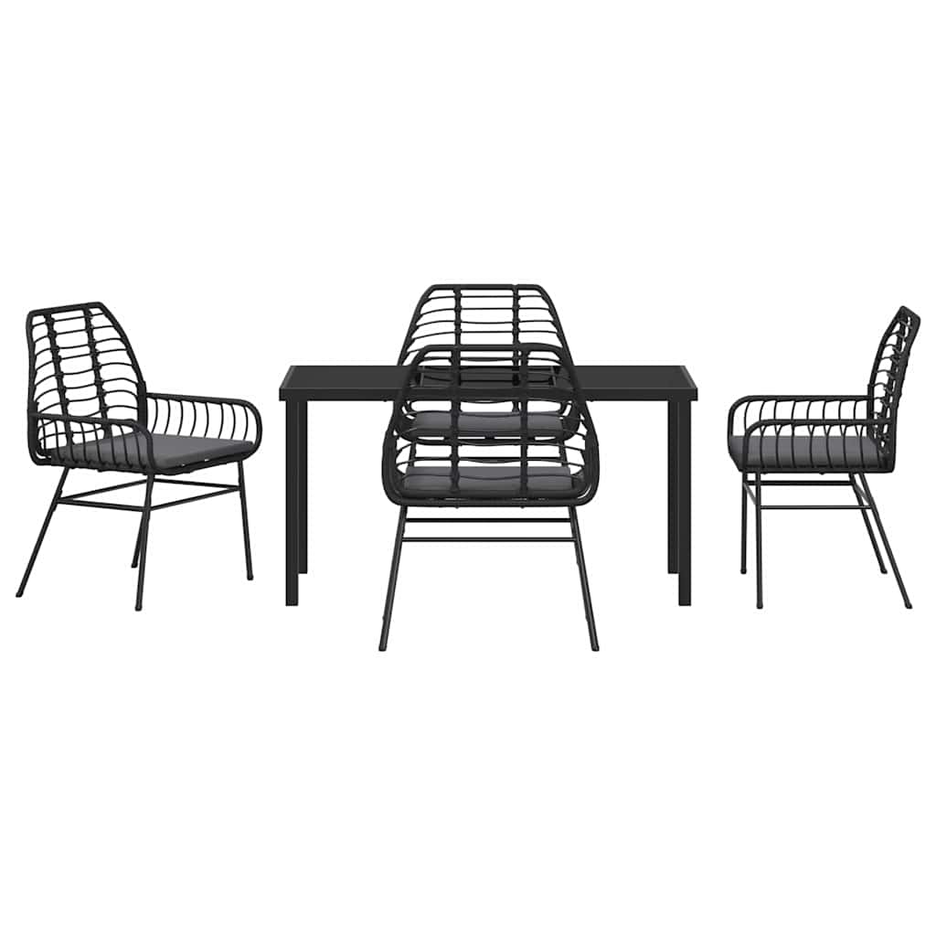 Ensemble de salle à manger pour jardin 5 pcs Noir polyrotin - XIOS