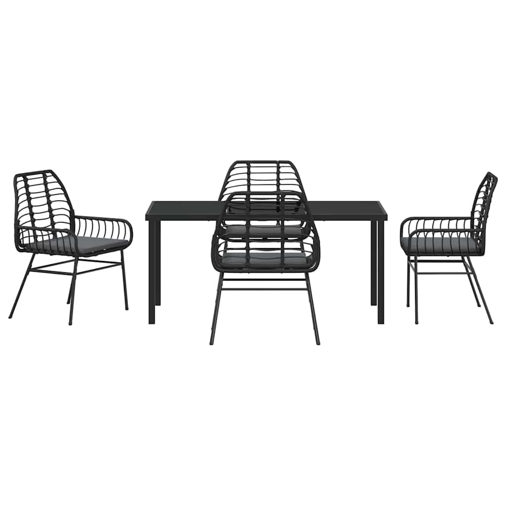 Ensemble de salle à manger pour jardin 5 pcs Noir polyrotin - XIOS
