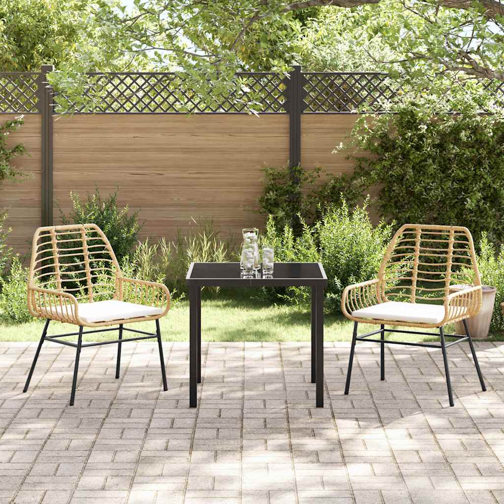 Ensemble de salle à manger pour jardin 3 pcs Marron polyrotin - XIOS