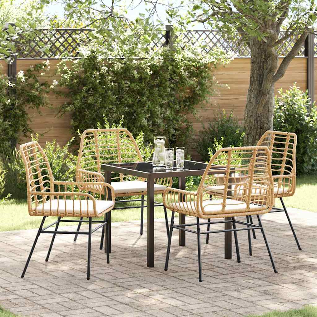 Ensemble de salle à manger pour jardin 5 pcs Marron polyrotin - XIOS