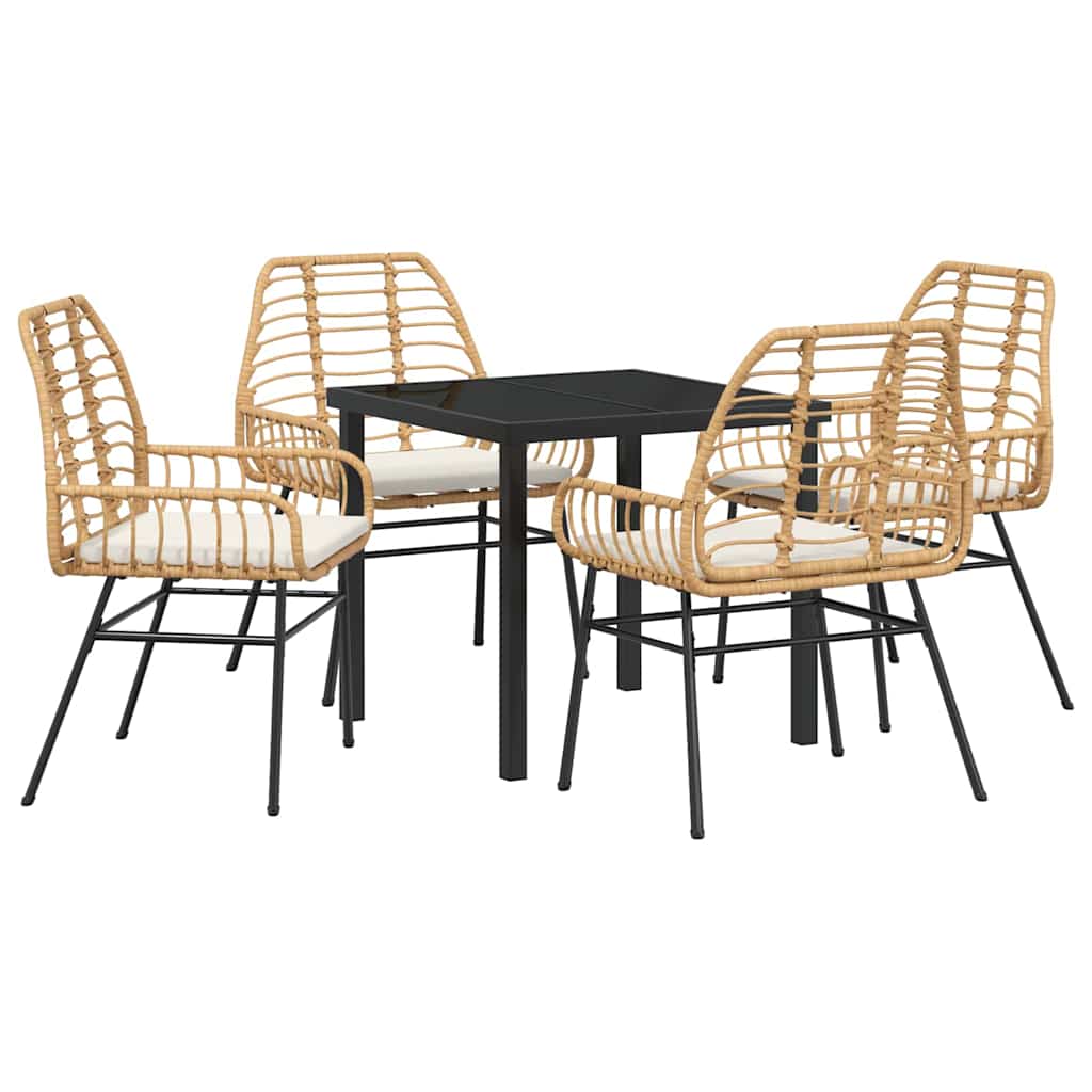 Ensemble de salle à manger pour jardin 5 pcs Marron polyrotin - XIOS