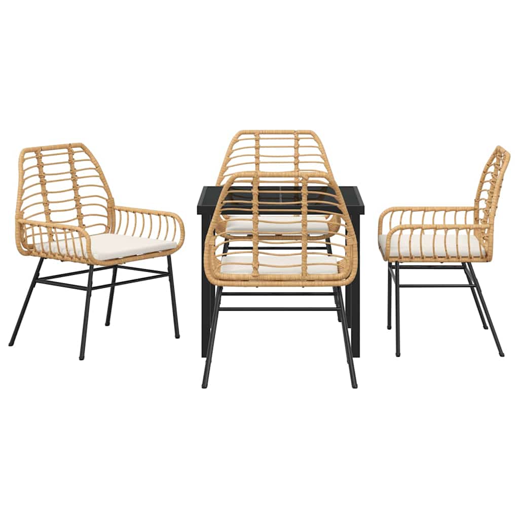 Ensemble de salle à manger pour jardin 5 pcs Marron polyrotin - XIOS