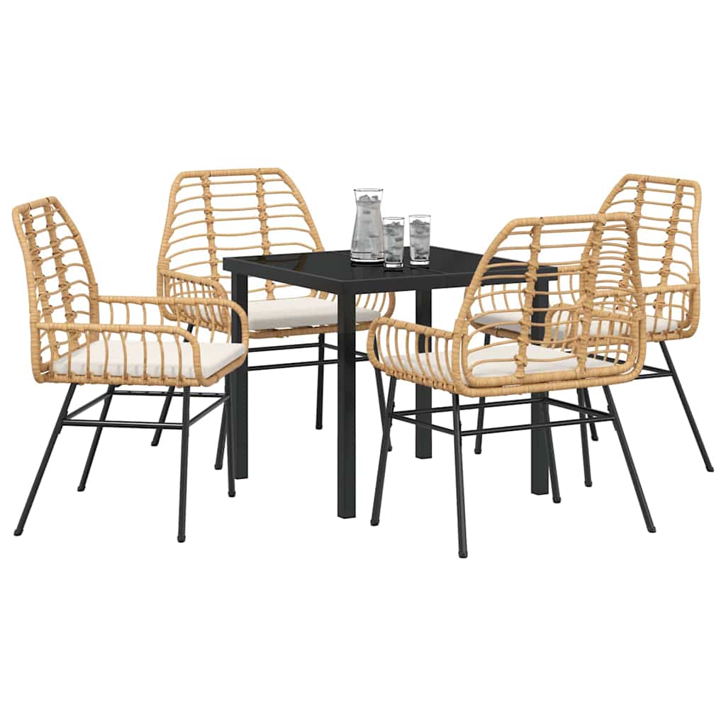 Ensemble de salle à manger pour jardin 5 pcs Marron polyrotin - XIOS