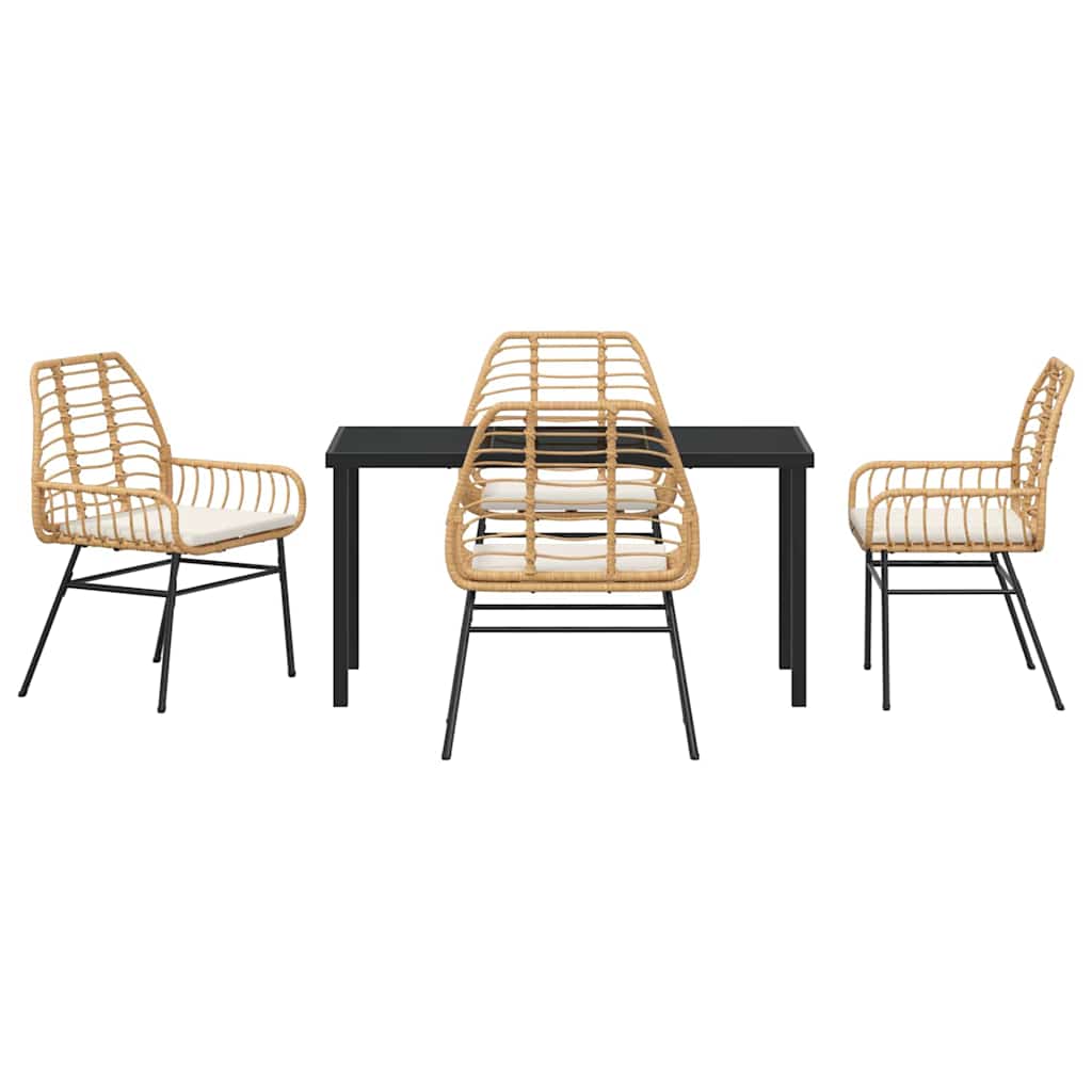 Ensemble de salle à manger pour jardin 5 pcs Marron polyrotin - XIOS