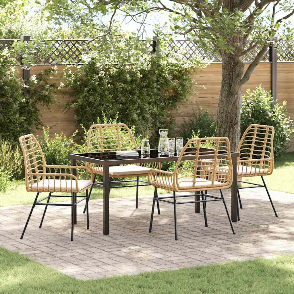 Ensemble de salle à manger pour jardin 5 pcs Marron polyrotin - XIOS