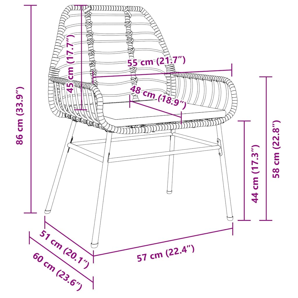 Ensemble de salle à manger pour jardin 7 pcs Marron polyrotin - XIOS