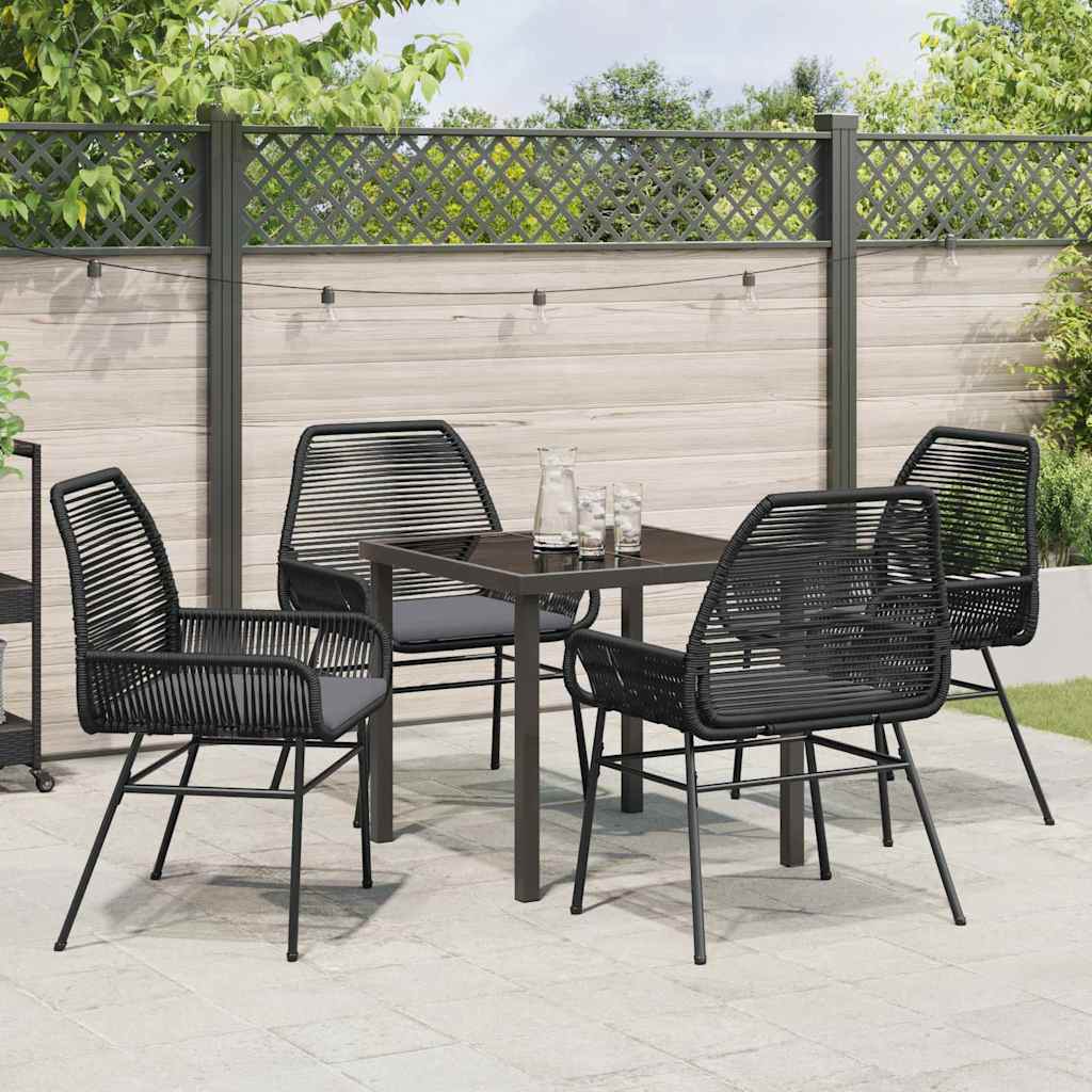 Ensemble de salle à manger pour jardin 5 pcs Noir polyrotin - XIOS