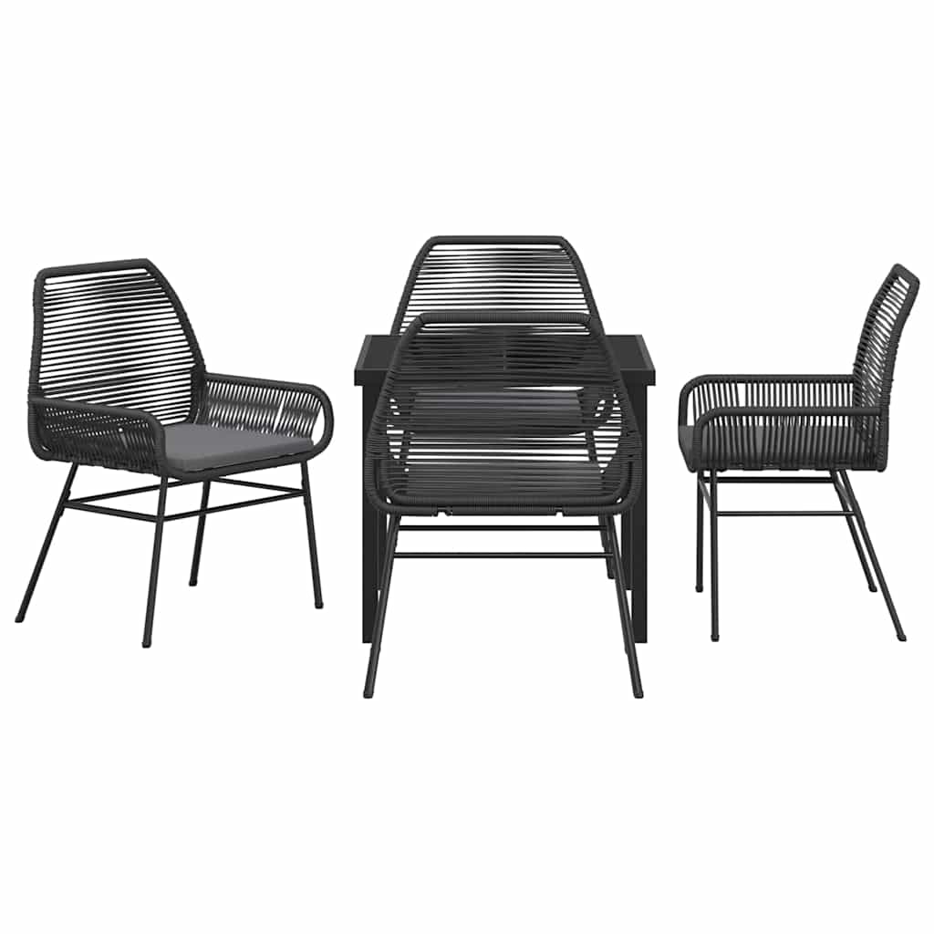 Ensemble de salle à manger pour jardin 5 pcs Noir polyrotin - XIOS