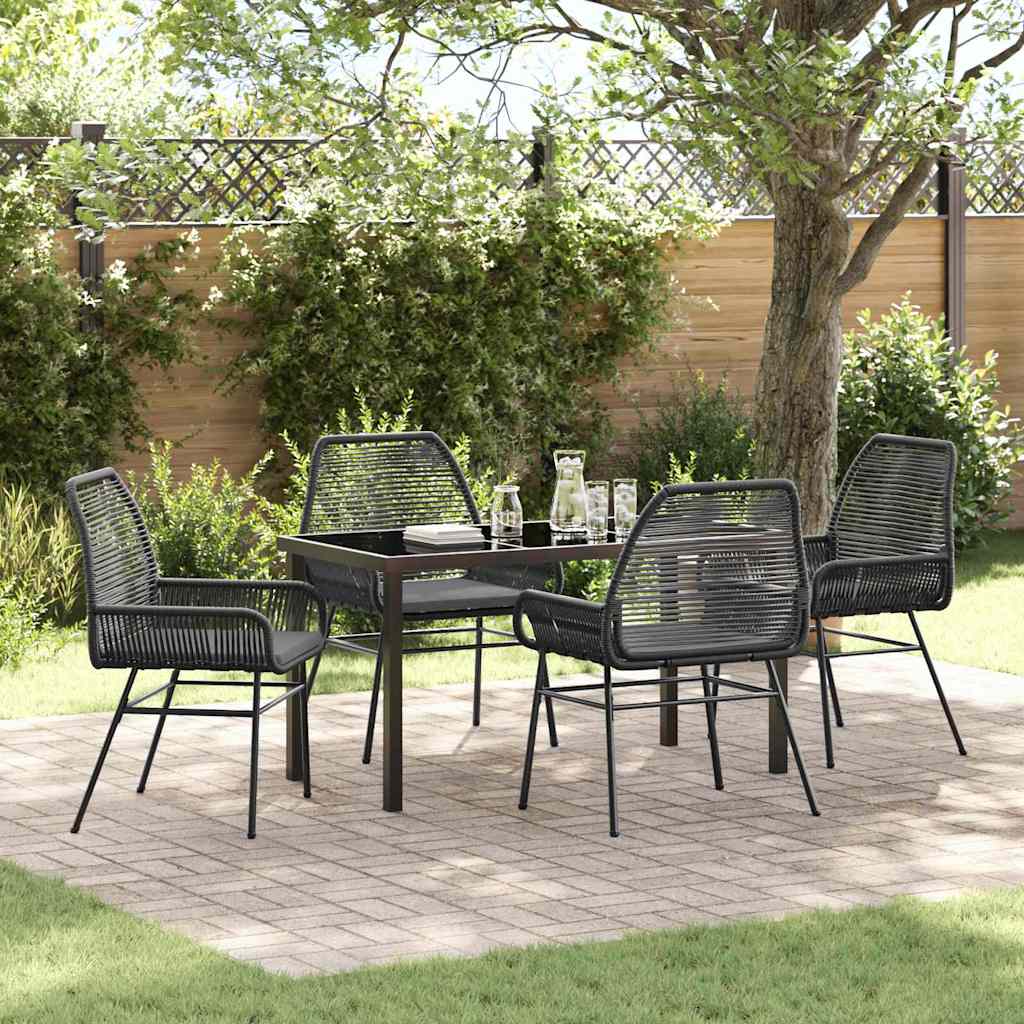 Ensemble de salle à manger pour jardin 5 pcs Noir polyrotin - XIOS