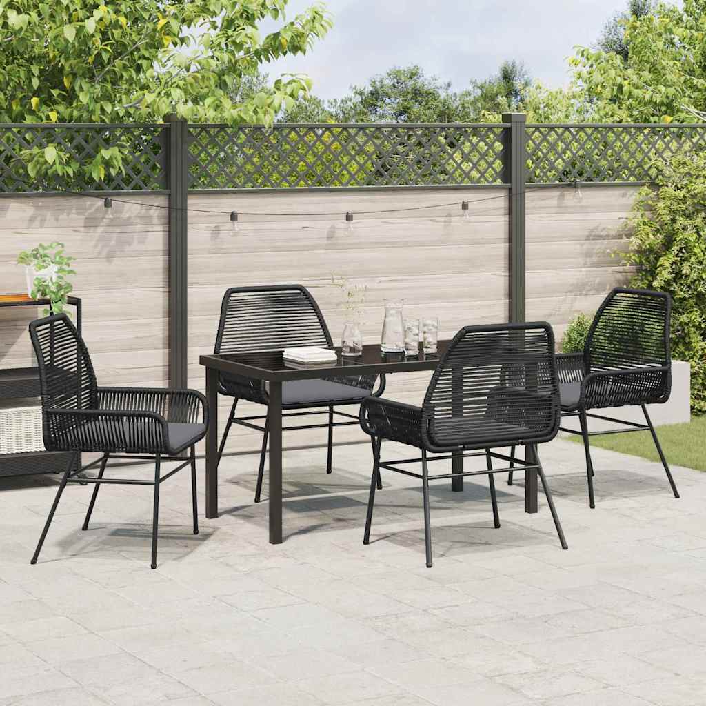 Ensemble de salle à manger pour jardin 5 pcs Noir polyrotin - XIOS