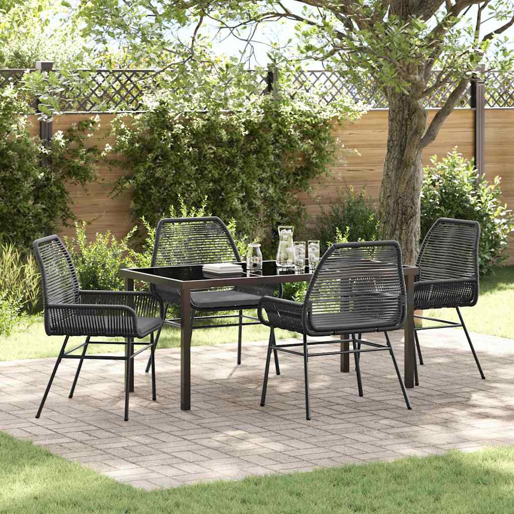 Ensemble de salle à manger pour jardin 5 pcs Noir polyrotin - XIOS