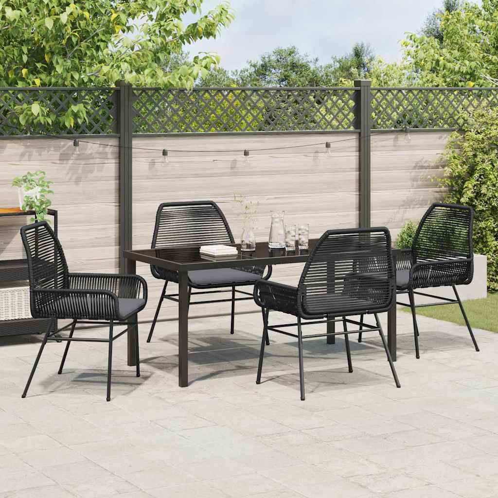 Ensemble de salle à manger pour jardin 5 pcs Noir polyrotin - XIOS