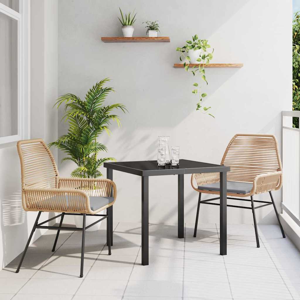 Ensemble de salle à manger pour jardin 3 pcs Marron polyrotin - XIOS
