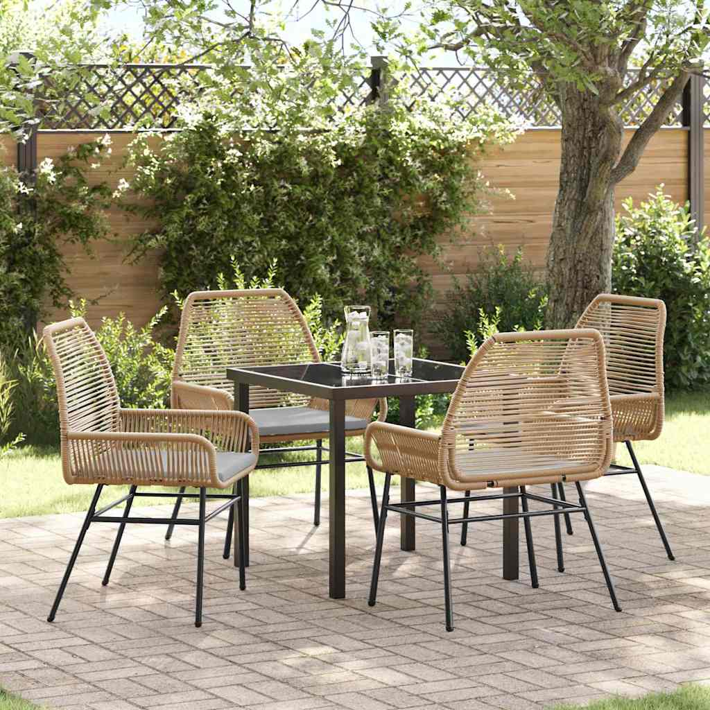 Ensemble de salle à manger pour jardin 5 pcs Marron polyrotin - XIOS