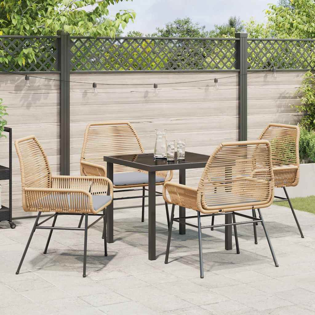 Ensemble de salle à manger pour jardin 5 pcs Marron polyrotin - XIOS