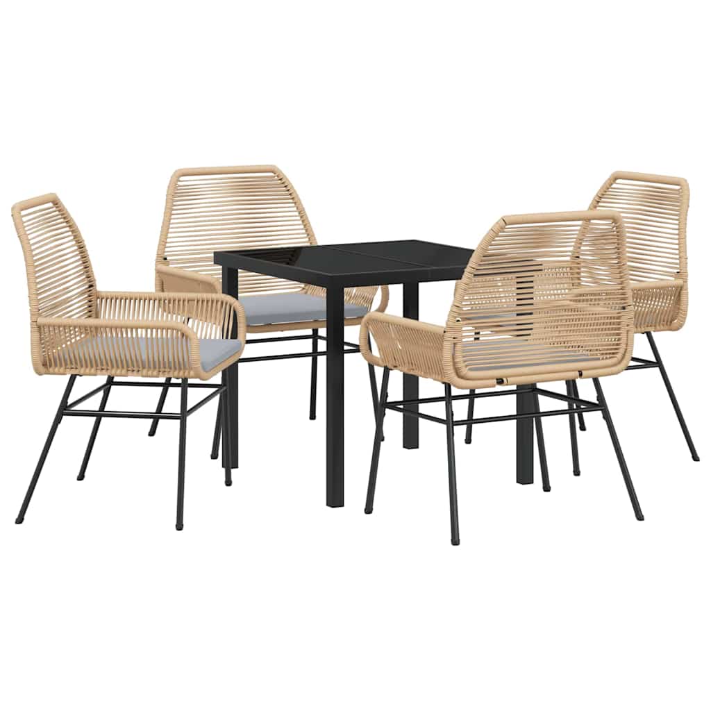 Ensemble de salle à manger pour jardin 5 pcs Marron polyrotin - XIOS