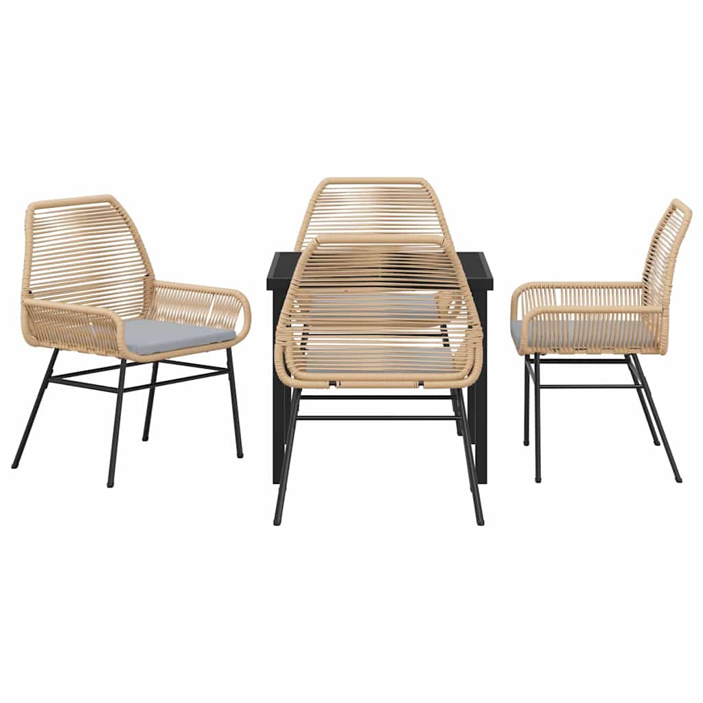 Ensemble de salle à manger pour jardin 5 pcs Marron polyrotin - XIOS