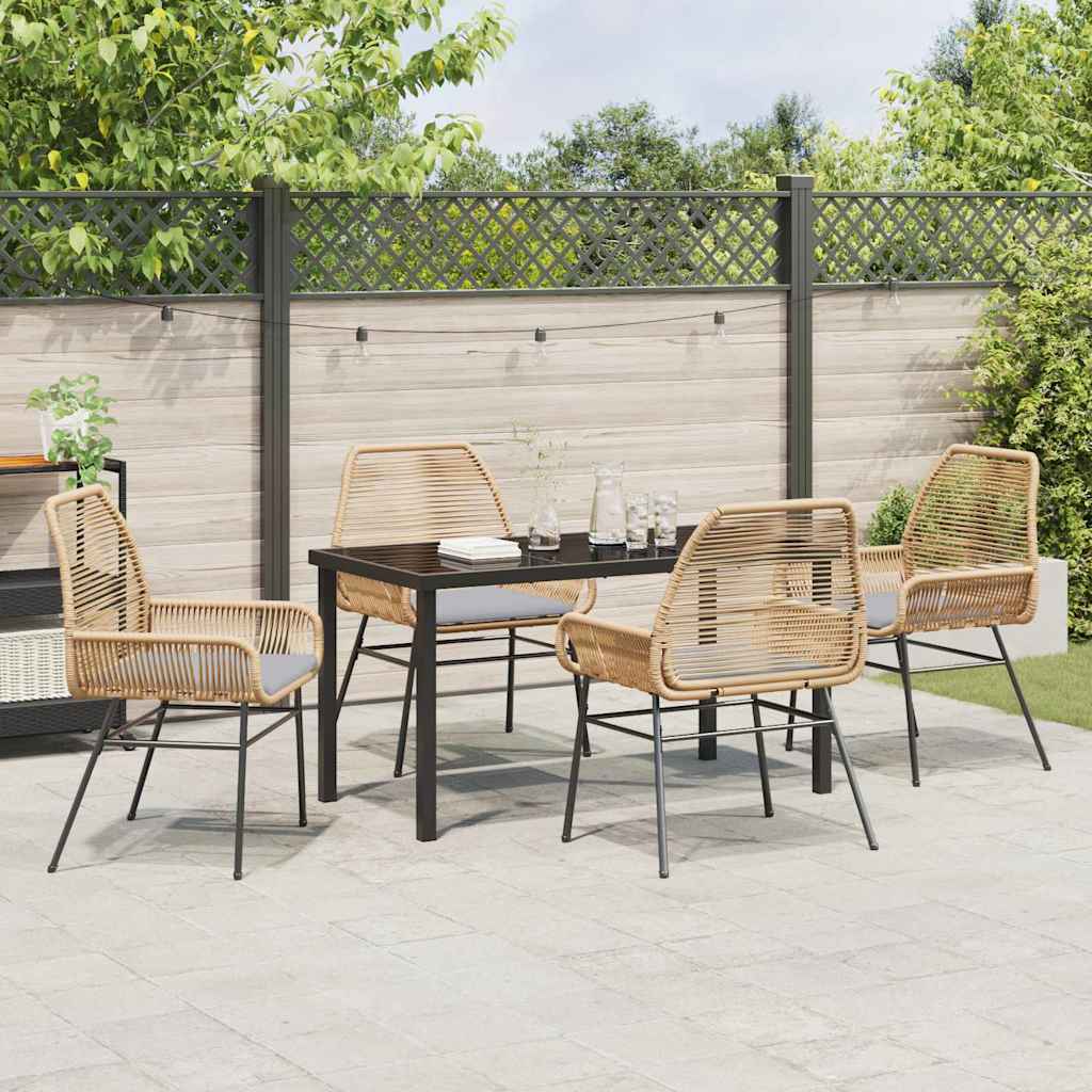 Ensemble de salle à manger pour jardin 5 pcs Marron polyrotin - XIOS