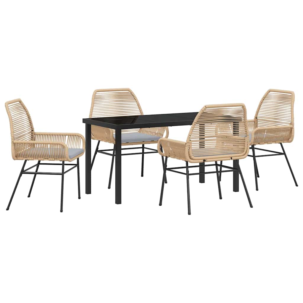 Ensemble de salle à manger pour jardin 5 pcs Marron polyrotin - XIOS