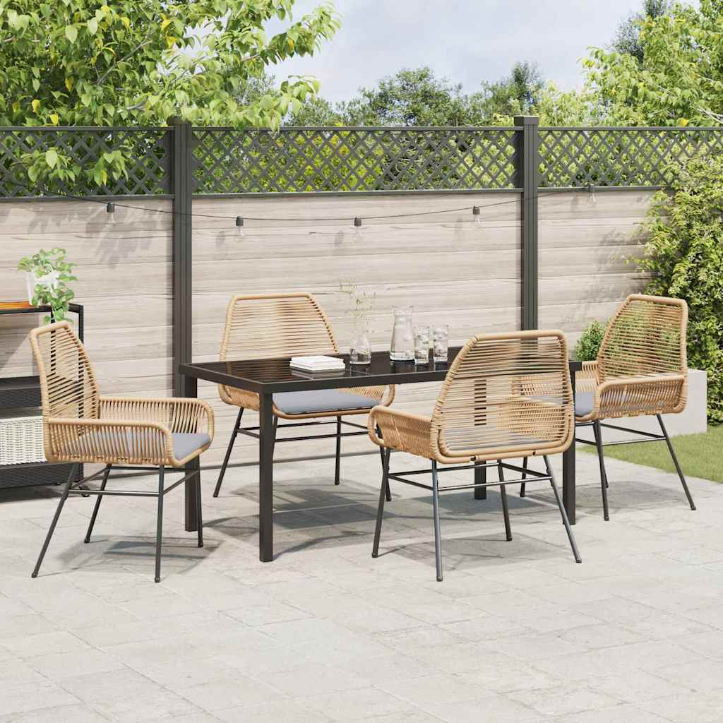 Ensemble de salle à manger pour jardin 5 pcs Marron polyrotin - XIOS