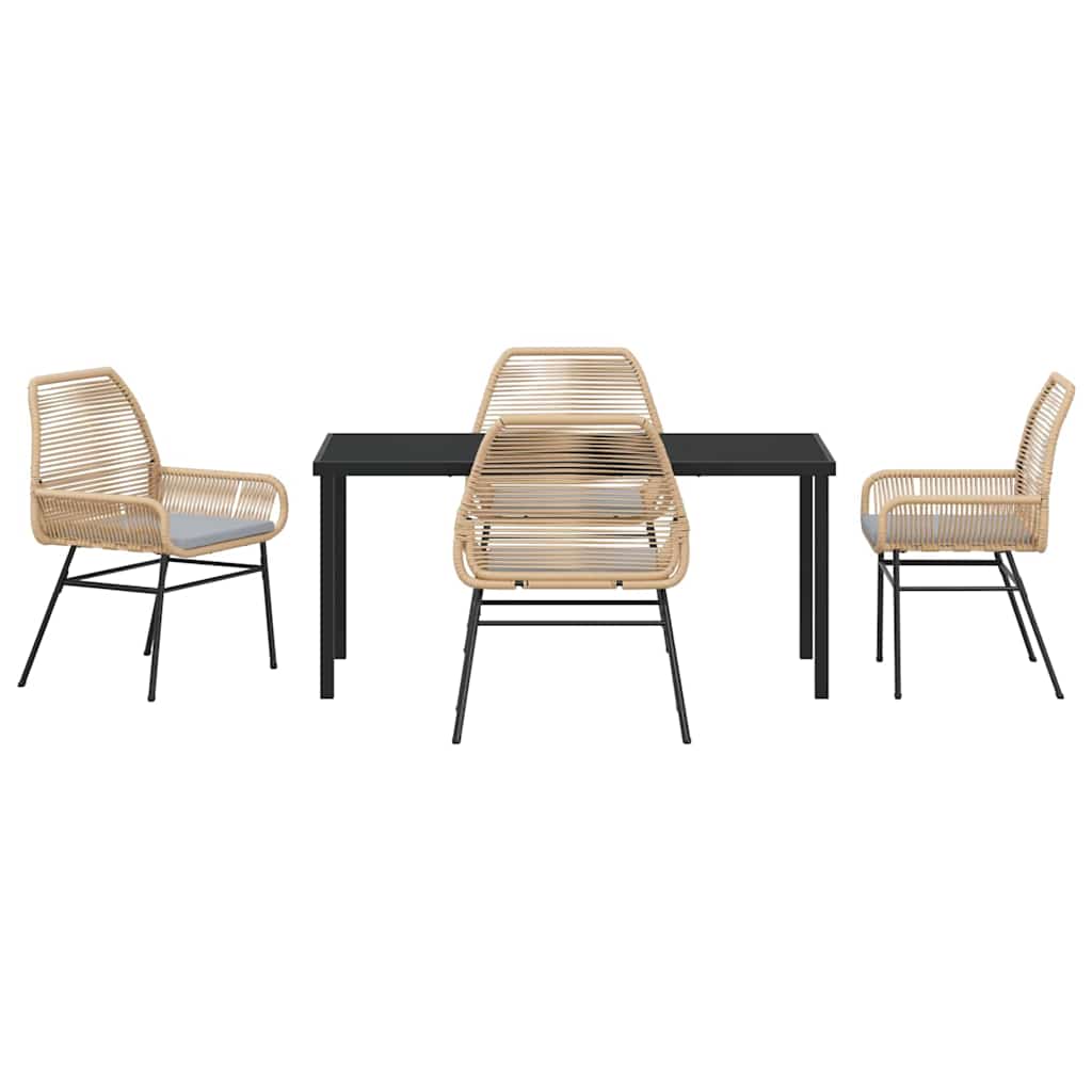 Ensemble de salle à manger pour jardin 5 pcs Marron polyrotin - XIOS