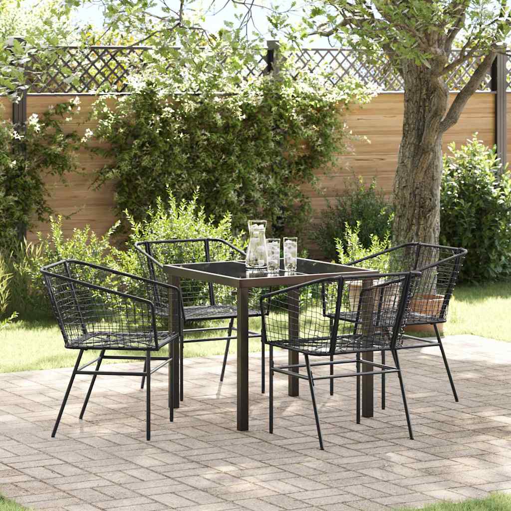 Ensemble de salle à manger pour jardin 5 pcs Noir polyrotin - XIOS