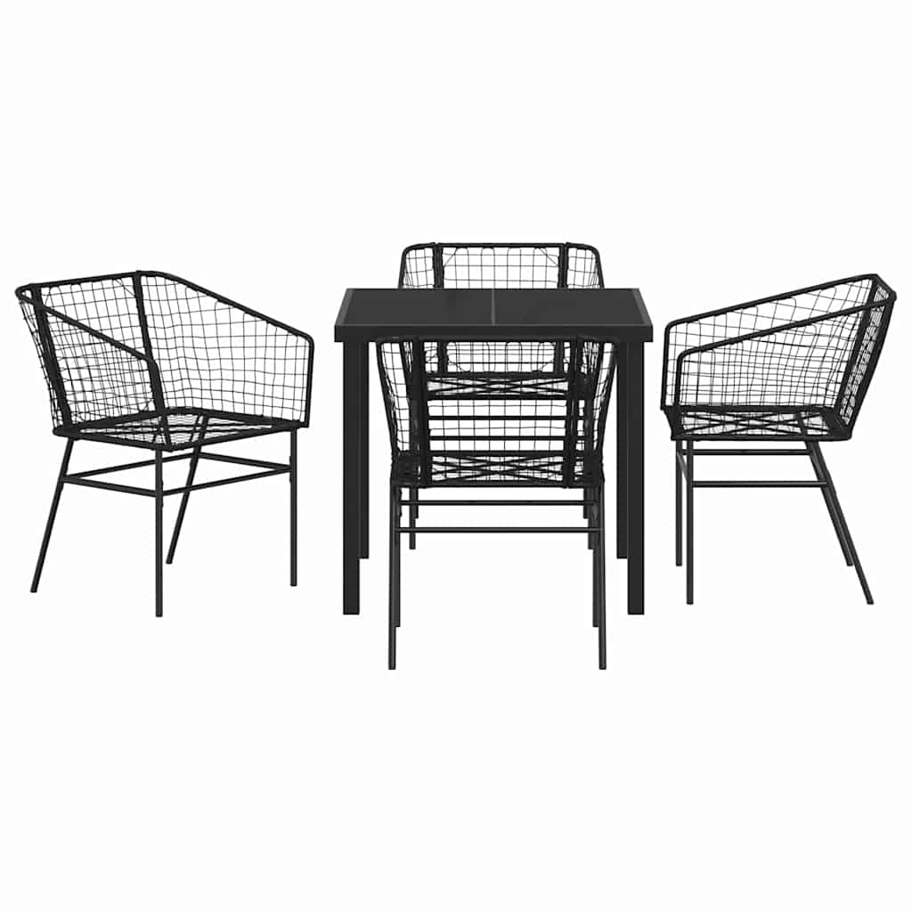 Ensemble de salle à manger pour jardin 5 pcs Noir polyrotin - XIOS