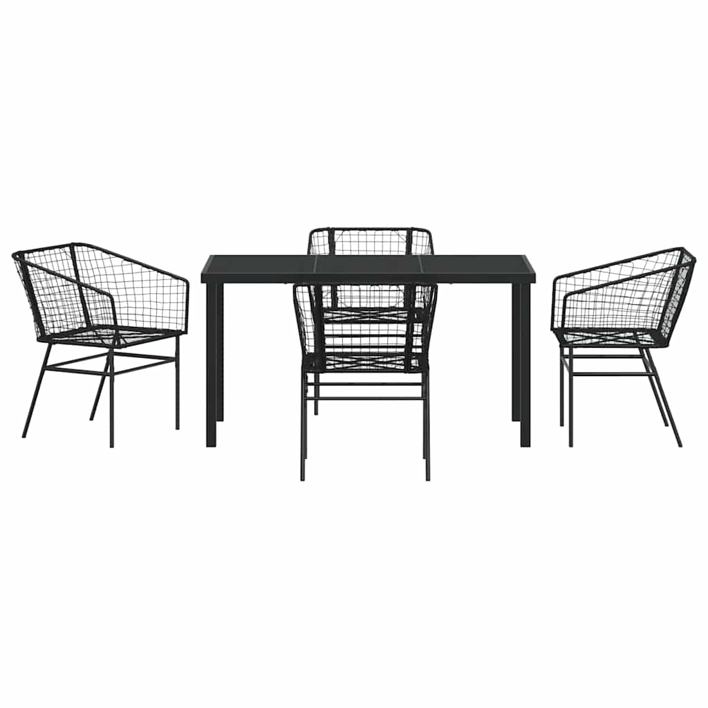 Ensemble de salle à manger pour jardin 5 pcs Noir polyrotin - XIOS