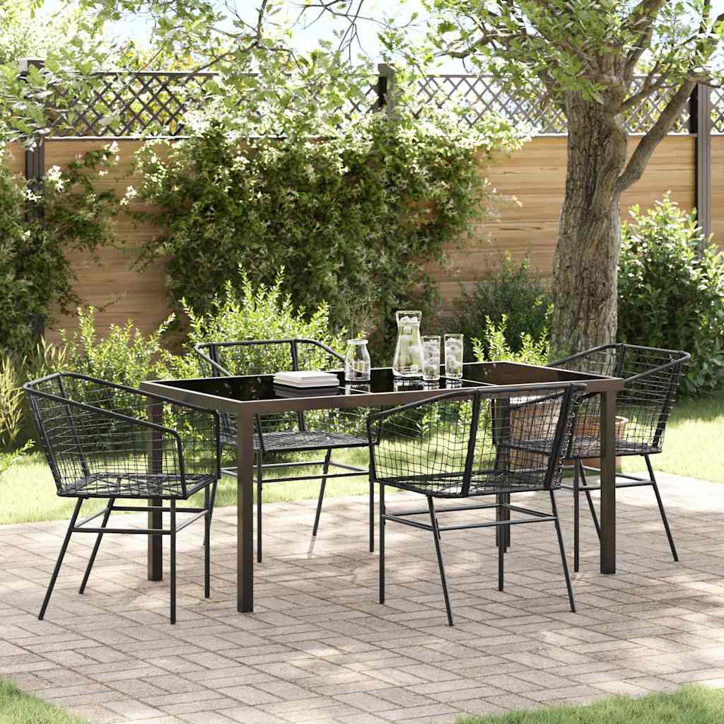 Ensemble de salle à manger pour jardin 5 pcs Noir polyrotin - XIOS