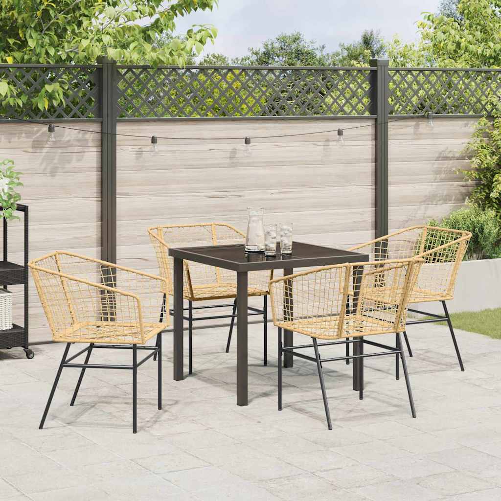 Ensemble de salle à manger pour jardin 5 pcs Marron polyrotin - XIOS