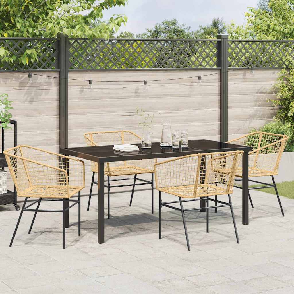 Ensemble de salle à manger pour jardin 5 pcs Marron polyrotin - XIOS