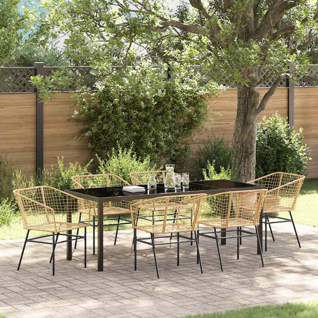 Ensemble de salle à manger pour jardin 7 pcs Marron polyrotin - XIOS