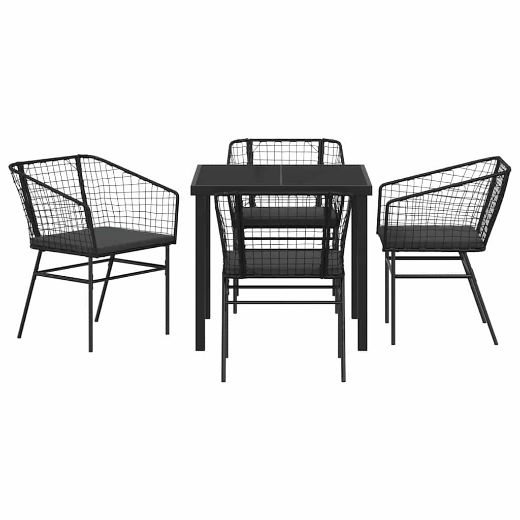 Ensemble de salle à manger pour jardin 5 pcs Noir polyrotin - XIOS