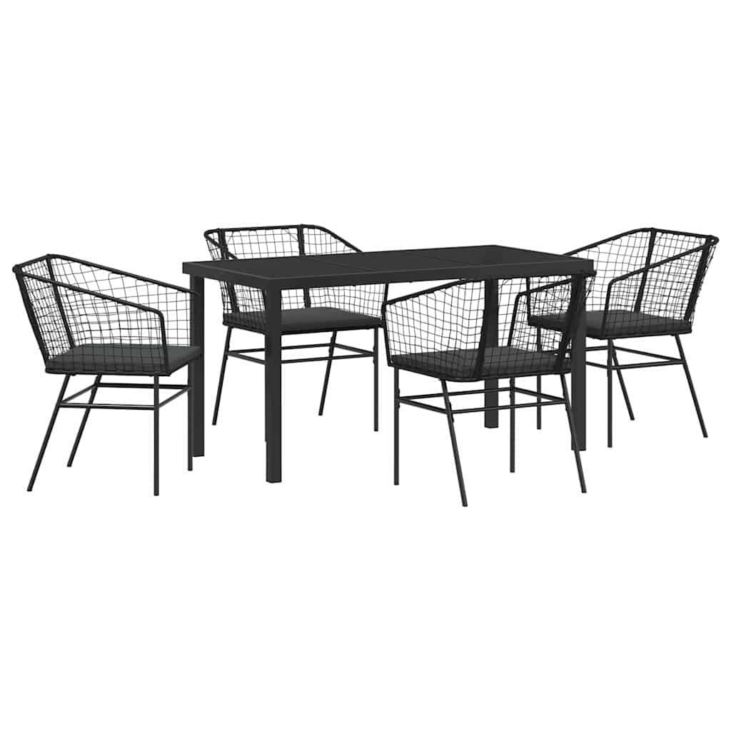 Ensemble de salle à manger pour jardin 5 pcs Noir polyrotin - XIOS