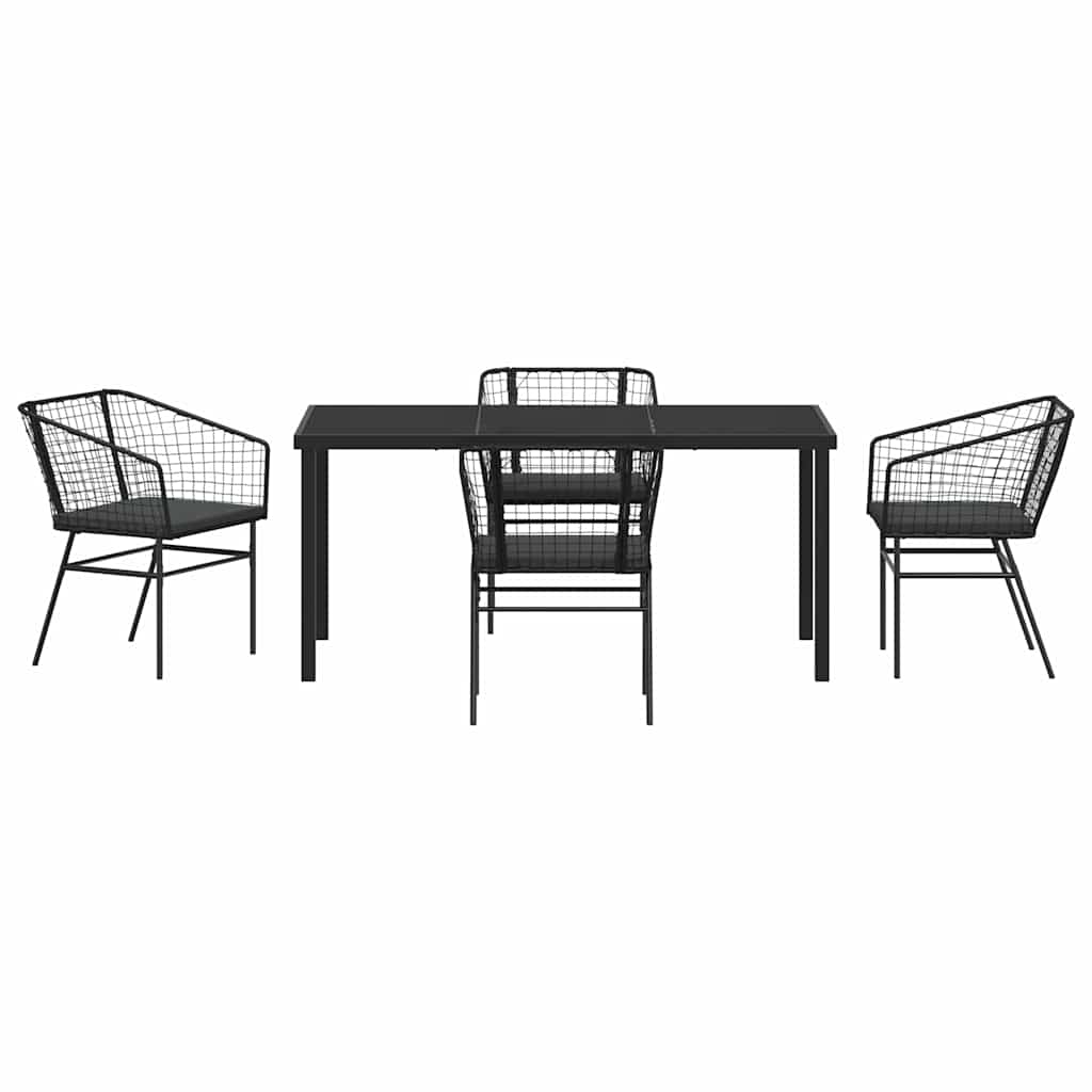 Ensemble de salle à manger pour jardin 5 pcs Noir polyrotin - XIOS