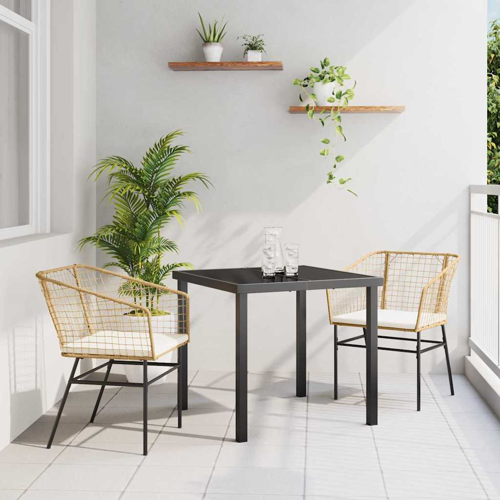 Ensemble de salle à manger pour jardin 3 pcs Marron polyrotin - XIOS