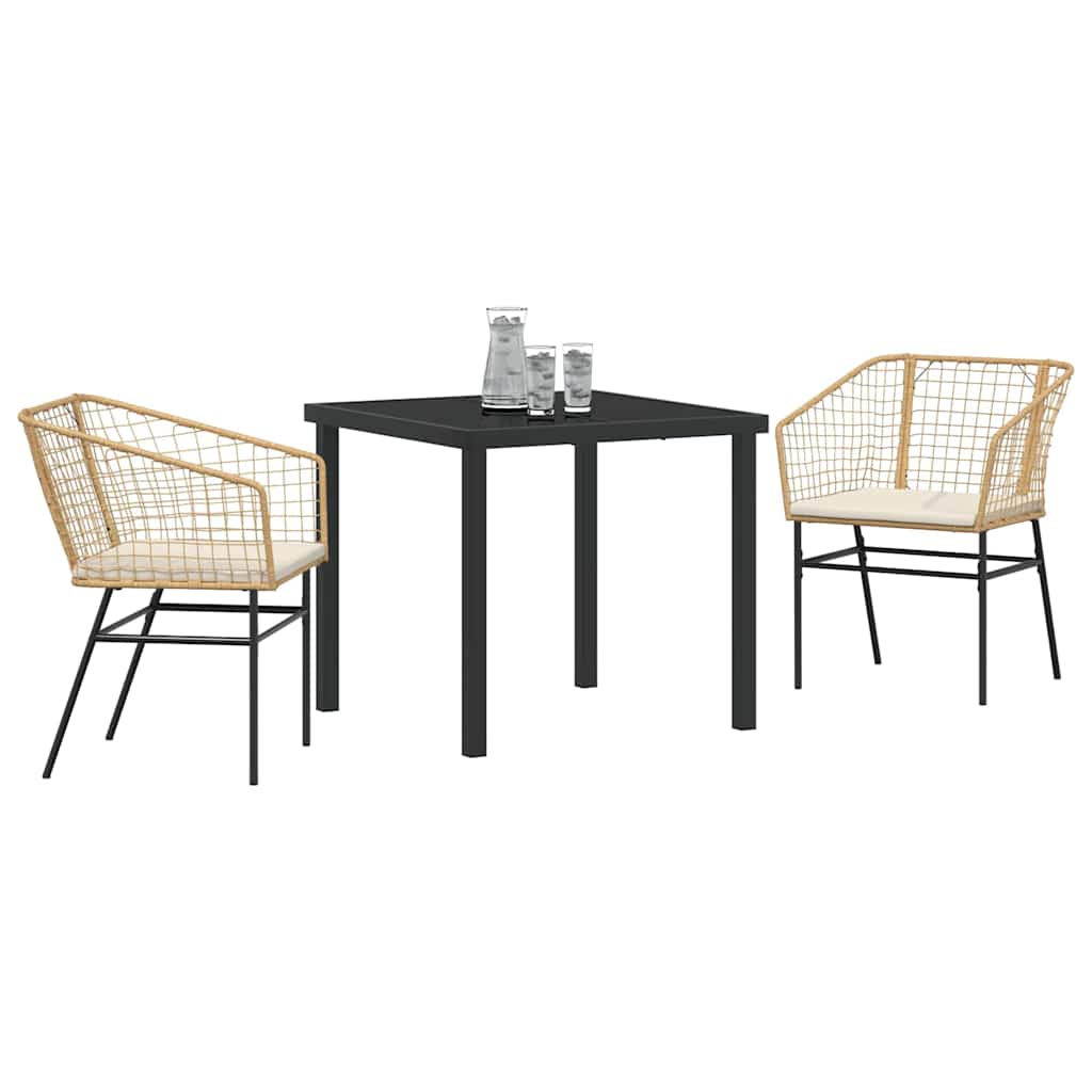 Ensemble de salle à manger pour jardin 3 pcs Marron polyrotin - XIOS