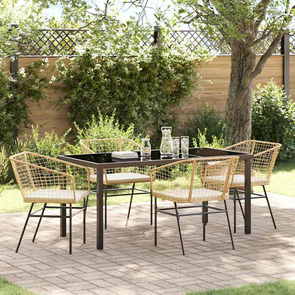 Ensemble de salle à manger pour jardin 5 pcs Marron polyrotin - XIOS