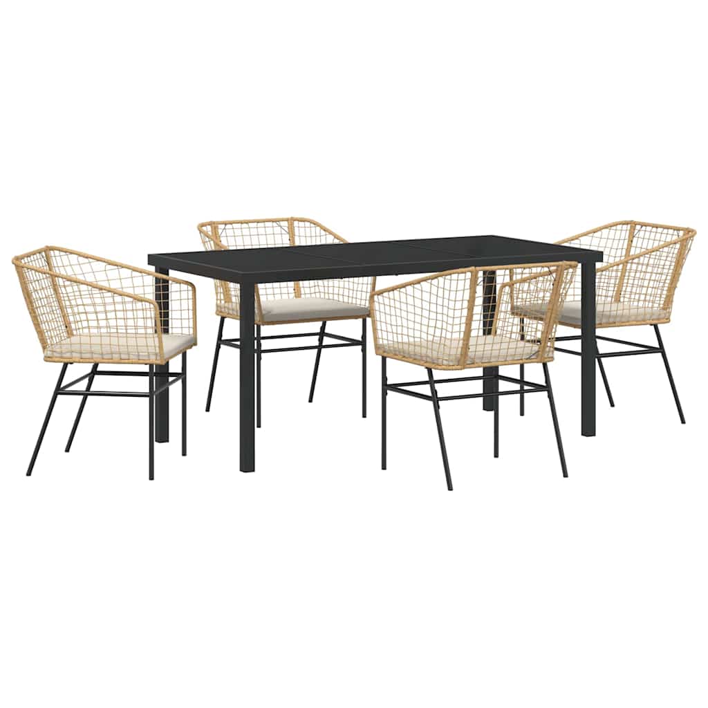 Ensemble de salle à manger pour jardin 5 pcs Marron polyrotin - XIOS