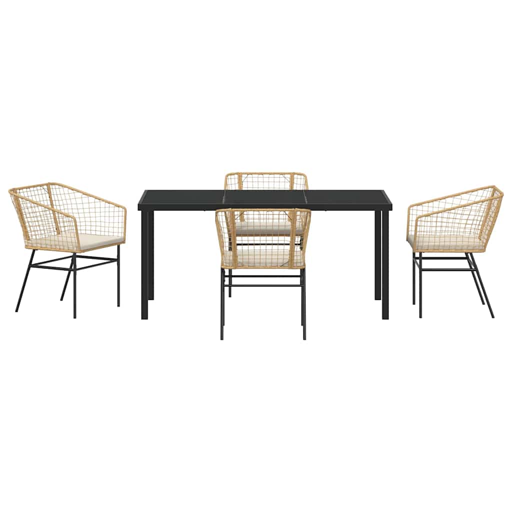 Ensemble de salle à manger pour jardin 5 pcs Marron polyrotin - XIOS