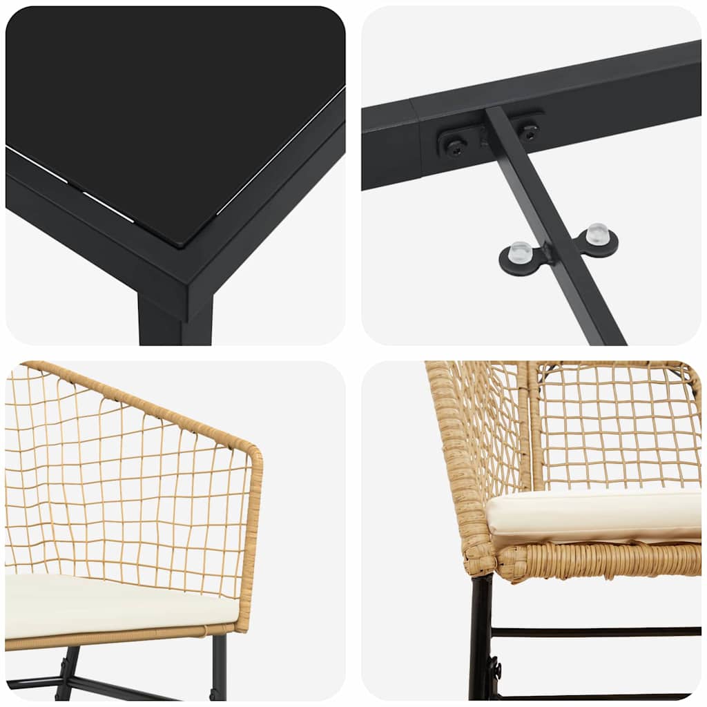 Ensemble de salle à manger pour jardin 7 pcs Marron polyrotin - XIOS
