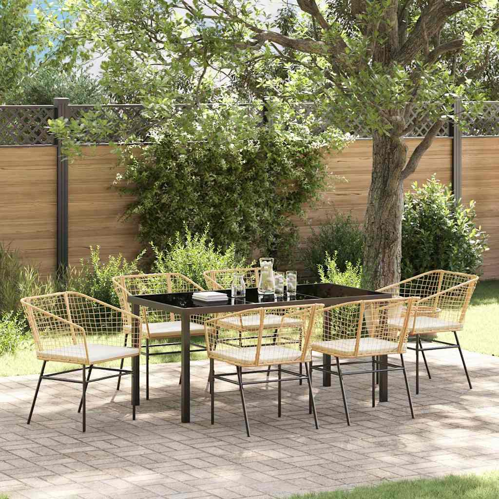 Ensemble de salle à manger pour jardin 7 pcs Marron polyrotin - XIOS