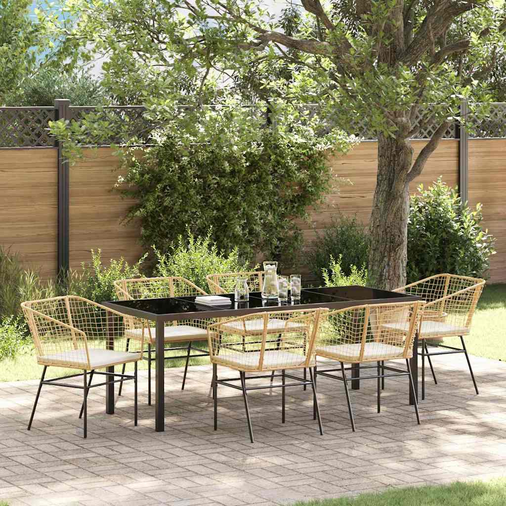 Ensemble de salle à manger pour jardin 7 pcs Marron polyrotin - XIOS