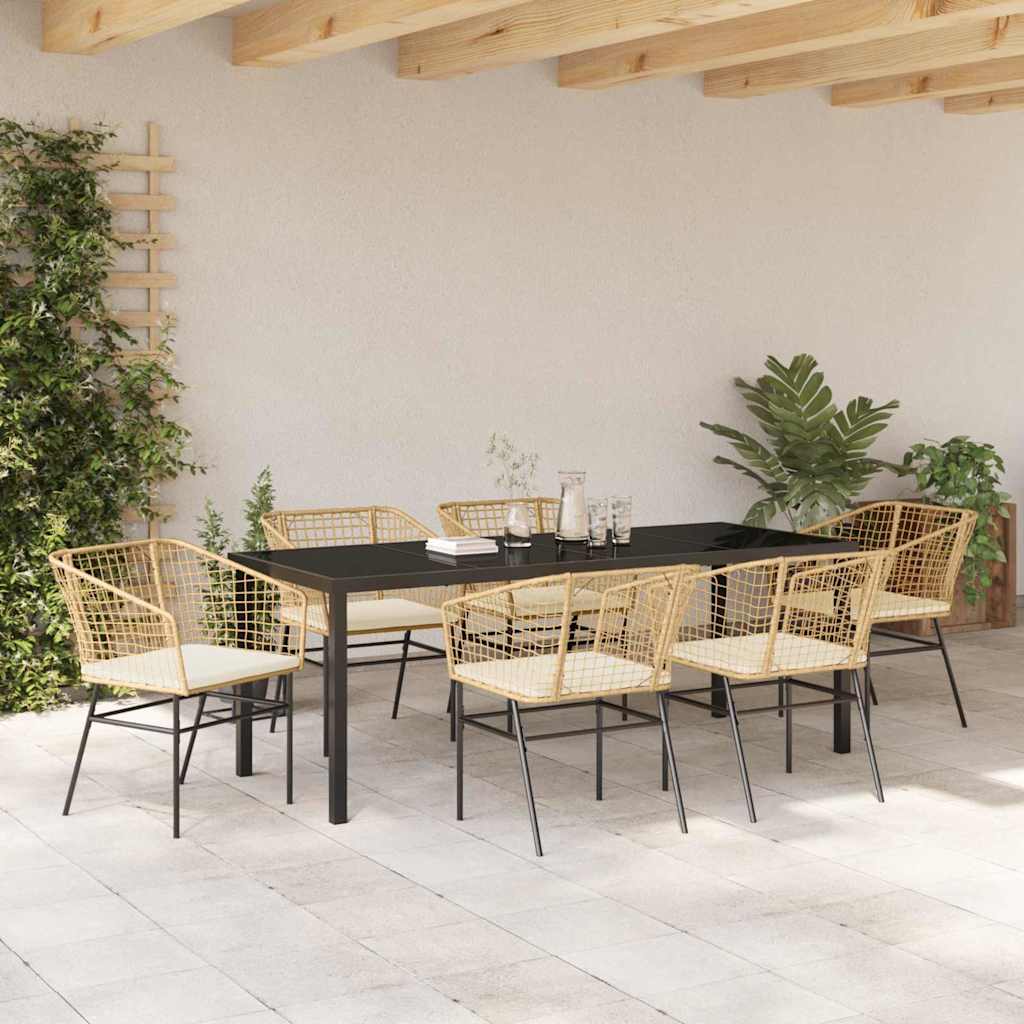 Ensemble de salle à manger pour jardin 7 pcs Marron polyrotin - XIOS