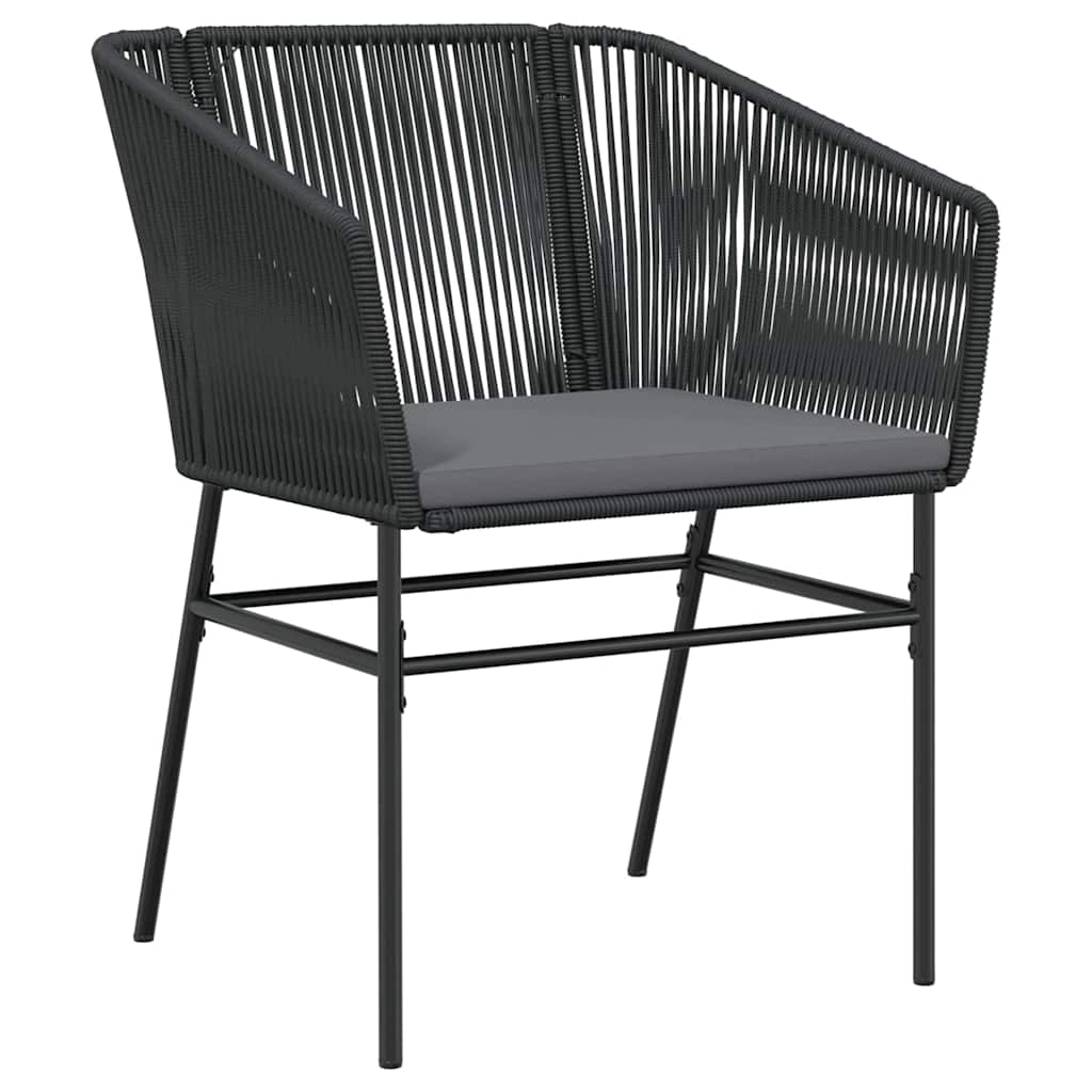 Ensemble de salle à manger pour jardin avec coussin 3 pcs Noir - XIOS