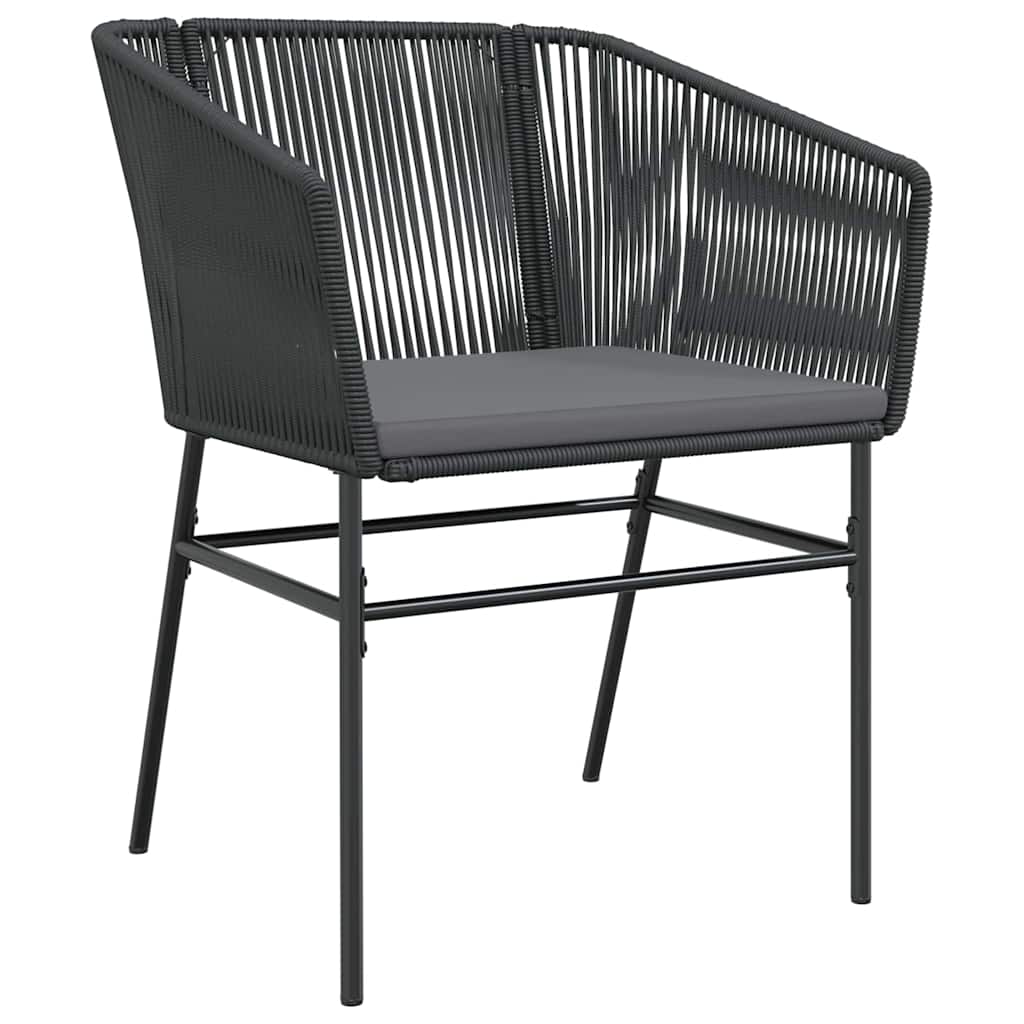Ensemble de salle à manger pour jardin avec coussin 7 pcs Noir - XIOS