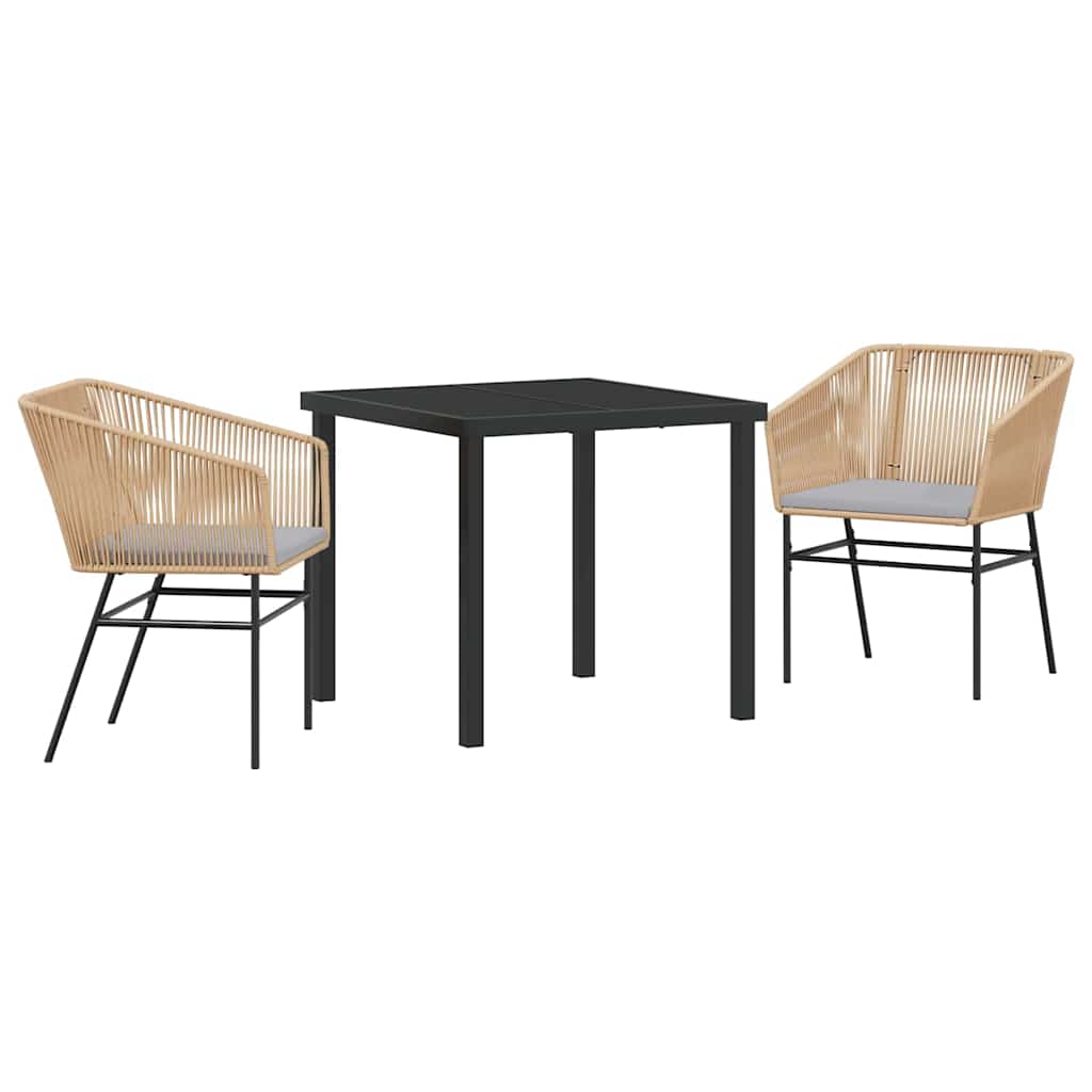 Ensemble de salle à manger pour jardin 3 pcs Marron